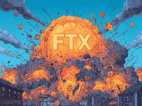 Home 29 Make me an illustration of FTX Crypto company thowing out crypto coins